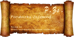 Porubszky Zsigmond névjegykártya